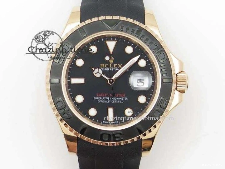 0522 Chic Daytona 116518LN YG JH Best Black Gold Dial On Rubber Strap A4130 (Free XS Rubber ) 3458